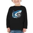 Kids Shark With School Books Back To School Shark Lovers Graphic Toddler Long Sleeve Tee Kids Shark With School Books Back To School Shark Lovers Graphic Toddler Long Sleeve Tee
