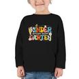 Kindergarten Dream Team Groovy Retro Children Back To School Graphic Toddler Long Sleeve Tee Kindergarten Dream Team Groovy Retro Children Back To School Graphic Toddler Long Sleeve Tee