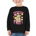 Kindergarten Vibes Groovy Kindergarten Back To School Frog Graphic Toddler Long Sleeve Tee