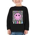 Kindergarten Vibes Groovy Back To School Kinder Girls Kids Graphic Toddler Long Sleeve Tee Kindergarten Vibes Groovy Back To School Kinder Girls Kids Graphic Toddler Long Sleeve Tee