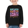 Knights Mascot Back To School Spirit Sports Men Women Groovy Graphic Toddler Long Sleeve Tee