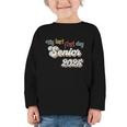 My Last First Day Senior 2025 Back To School Vintage Cool Graphic Toddler Long Sleeve Tee My Last First Day Senior 2025 Back To School Vintage Cool Graphic Toddler Long Sleeve Tee