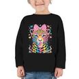 Leopard Glasses Blowing Bubble Gum Back To School Kids Graphic Toddler Long Sleeve Tee Leopard Glasses Blowing Bubble Gum Back To School Kids Graphic Toddler Long Sleeve Tee