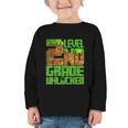 Level 2nd Grade Unlocked Game Pixel Kids Boy Back To School Graphic Toddler Long Sleeve Tee