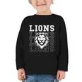 Lions School Spirit Fan Team Back To School Graphic Toddler Long Sleeve Tee