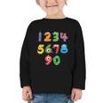 Monster Numbers Learning Cute Numbers 0-9 Back To School Graphic Toddler Long Sleeve Tee