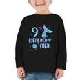 Ninth Birthday Girl Mermaid 9th Toddler's Back To School Graphic Toddler Long Sleeve Tee