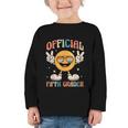 Official Fifth Grader 5th Grade Retro Back To School Kids Graphic Toddler Long Sleeve Tee