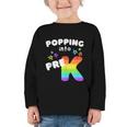Popping Into Pre K Kid's Back To School Pop It Fidget Toy Graphic Toddler Long Sleeve Tee