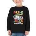 Pre-K Where The Adventure Begins First Day & Back To School Graphic Toddler Long Sleeve Tee