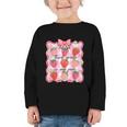 Preppy Back To School 3rd Grade Is My Jam Strawberry Bow Graphic Toddler Long Sleeve Tee