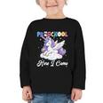 Preschool Here I Come Unicorn Back To School Girl Student Graphic Toddler Long Sleeve Tee Preschool Here I Come Unicorn Back To School Girl Student Graphic Toddler Long Sleeve Tee