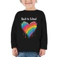 Rainbow Pencil Heart Back To School Creative Graphic Toddler Long Sleeve Tee