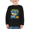 Ready To Attack Kindergarten Shark Back To School Kids Graphic Toddler Long Sleeve Tee Ready To Attack Kindergarten Shark Back To School Kids Graphic Toddler Long Sleeve Tee