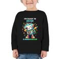Ready To Crush Kindergarten Cute Robot Back To School Graphic Toddler Long Sleeve Tee Ready To Crush Kindergarten Cute Robot Back To School Graphic Toddler Long Sleeve Tee