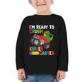 Ready To Crush Kindergarten T-Rex Back To School Boys Graphic Toddler Long Sleeve Tee Ready To Crush Kindergarten T-Rex Back To School Boys Graphic Toddler Long Sleeve Tee