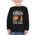 Ready Crush Third 3rd Grade Dinosaur Back To School Boys Graphic Toddler Long Sleeve Tee