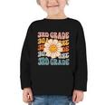 Retro 3rd Grade Daisy Colorful Back To School Third Grade Graphic Toddler Long Sleeve Tee