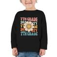 Retro 7th Grade Daisy Colorful Back To School Seventh Grade Graphic Toddler Long Sleeve Tee