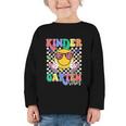 Retro Groovy Kinder Garten Vibes Smile Team Back To School Graphic Toddler Long Sleeve Tee Retro Groovy Kinder Garten Vibes Smile Team Back To School Graphic Toddler Long Sleeve Tee