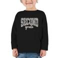 Retro Second Grade Back To School Boy Old Camo 2nd Grade Kid Graphic Toddler Long Sleeve Tee
