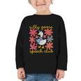 Retro Silly Goose Speech Therapy SLP Back To School Graphic Toddler Long Sleeve Tee