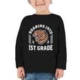 Roaring Into 1st Grade Roaring Tiger Back To School Boy Girl Graphic Toddler Long Sleeve Tee Roaring Into 1st Grade Roaring Tiger Back To School Boy Girl Graphic Toddler Long Sleeve Tee