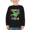 Roaring Into Pre-K Preschool Dinosaur Back To School Graphic Toddler Long Sleeve Tee Roaring Into Pre-K Preschool Dinosaur Back To School Graphic Toddler Long Sleeve Tee
