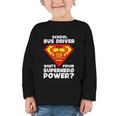 School Bus Driver Superhero Back To School Graphic Toddler Long Sleeve Tee School Bus Driver Superhero Back To School Graphic Toddler Long Sleeve Tee