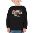 School Custodian Rocks Shirt Back To School Groovy Graphic Toddler Long Sleeve Tee