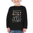School Psychologist Alphabet ABCs Psychology Back To School Graphic Toddler Long Sleeve Tee School Psychologist Alphabet ABCs Psychology Back To School Graphic Toddler Long Sleeve Tee