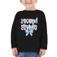 Second Grade Coquette Bow Pencil First Day Back To School Graphic Toddler Long Sleeve Tee