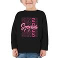 Senior 2025 Coquette Pink Bow Class Of 2025 Back To School Graphic Toddler Long Sleeve Tee Senior 2025 Coquette Pink Bow Class Of 2025 Back To School Graphic Toddler Long Sleeve Tee