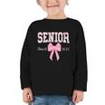 Senior 2027 Floral Pink Bow Back To School Class Of 2027 Graphic Toddler Long Sleeve Tee