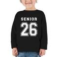 Senior 26 Class Of 2026 Front Back Grad Back To School Graphic Toddler Long Sleeve Tee
