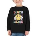 Sixth Grade Vibes Smile Face 6th Grade Team Back To School Graphic Toddler Long Sleeve Tee Sixth Grade Vibes Smile Face 6th Grade Team Back To School Graphic Toddler Long Sleeve Tee