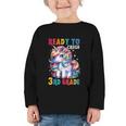 Student Unicorn Ready Back To School Crush 3rd Grade Girls Graphic Toddler Long Sleeve Tee Student Unicorn Ready Back To School Crush 3rd Grade Girls Graphic Toddler Long Sleeve Tee