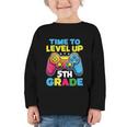Time To Level Up 5th Grade Video Gamer Kids Back To School Graphic Toddler Long Sleeve Tee