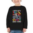 Watch Out 3rd Grade Here I Come Monster Truck Back To School Graphic Toddler Long Sleeve Tee