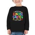 Watch Out Kindergarten Here I Come Kinder Back To School Kid Graphic Toddler Long Sleeve Tee Watch Out Kindergarten Here I Come Kinder Back To School Kid Graphic Toddler Long Sleeve Tee