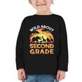 Wild About Second Grade Zoo Animals Back To School Safari Graphic Toddler Long Sleeve Tee