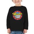 Wonder Lunch Lady Super Woman Power Superhero Back To School Graphic Toddler Long Sleeve Tee
