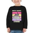 World's Okayest Student Fun Back To School & New Term Graphic Toddler Long Sleeve Tee World's Okayest Student Fun Back To School & New Term Graphic Toddler Long Sleeve Tee