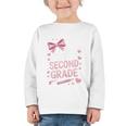 Back To School Cute Pink Coquette Girls Hello Second Grade Graphic Toddler Long Sleeve Tee Back To School Cute Pink Coquette Girls Hello Second Grade Graphic Toddler Long Sleeve Tee