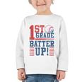 Baseball 1st Grade Back To School 1st Grade Batter Up Graphic Toddler Long Sleeve Tee