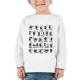 Biblical Alphabet Religious Christian Kids Back To School Graphic Toddler Long Sleeve Tee