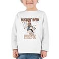 Buckin' Into Pre-K Back To School Cowboy Western Graphic Toddler Long Sleeve Tee Buckin' Into Pre-K Back To School Cowboy Western Graphic Toddler Long Sleeve Tee