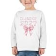 Class Of 2027 Preppy Coquette Bow Back To School Graduation Premium Tri-Blend Graphic Toddler Long Sleeve Tee