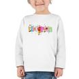 Coquette Pencil Bow Librarian Back To School Bookworm Graphic Toddler Long Sleeve Tee