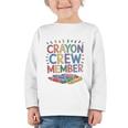 Crayon Crew Member Back To School Coloring Art Classes Graphic Toddler Long Sleeve Tee Crayon Crew Member Back To School Coloring Art Classes Graphic Toddler Long Sleeve Tee